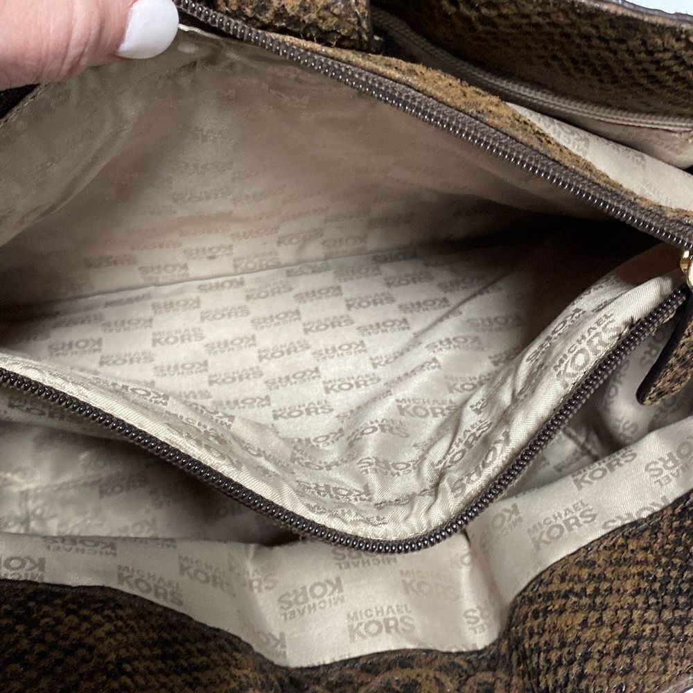 Michael Kors Hamilton Brown Python Snakeskin Leat… - image 10